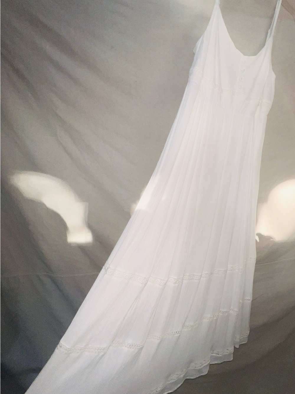 torrid White Lace-Trim Maxi Dress